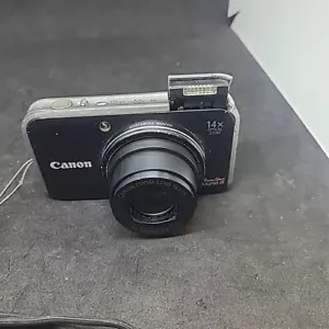 Canon PowerShot SX 210 IS 14.1MP 14x Digitalkamera - Schwarz - BLITZ LÖST NICHT - Bild 1 von 4