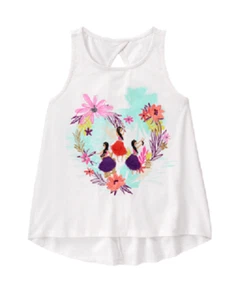 Gymboree Island Girl Hawaii Aloha Luau Flower Tassel Loose Fit Swing Tank Top 6 - Picture 1 of 3