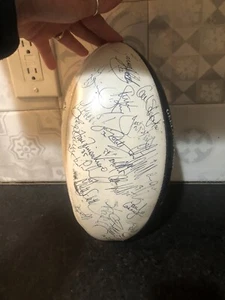Sherrin vintage football black and white with signatures - Picture 1 of 11