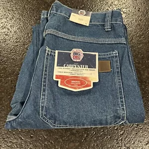 Pantalones de mezclilla Big Bill Carpenter para hombre talla 28 x 34 ropa de trabajo calce relajado nuevos con etiquetas - Imagen 1 de 10