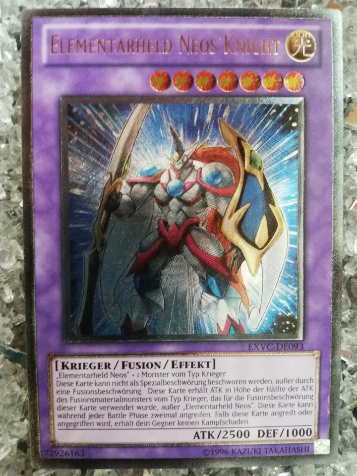 1x Yu-Gi-Oh Elementarheld Neos Knight EXVC-DE093 2.Auflage Ultimate Rare Mint - Bild 1 von 1