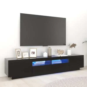 VidaXL Mobile Porta TV con Luci LED Nero 200x35x40 cm - Foto 1 di 11