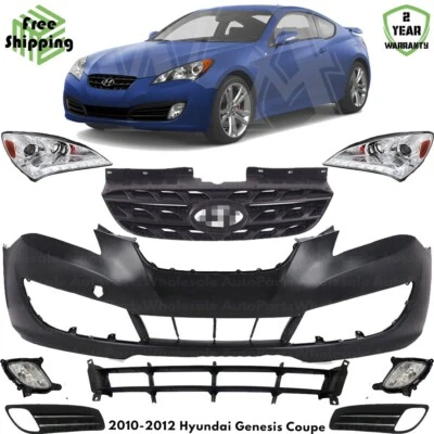 Front Bumper Cover & Headlight Assembly Kit For 2010-2012 Hyundai Genesis Coupe Foto 1 de 4