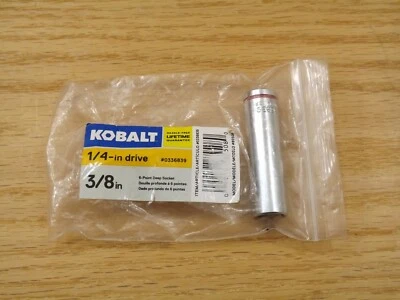   Kobalt 3/8 in. (6 Point) X 1/4 in Drive Deep Length Single Socket Hand Tool - Image 1 of 2