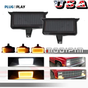 For Chevrolet GMC Pickup Truck Smoke Switchback White Amber LED DRL Signal Light - Picture 1 of 11