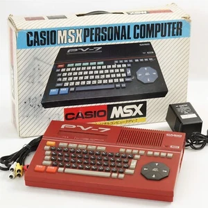 CASIO MSX Personal Computer RED PV-7 Boxed Tested JAPAN Game PV70820 - Picture 1 of 15