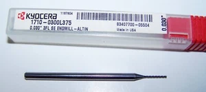 (.0300") CARBIDE END MILL 3 FLUTE MICRO LONG AlTiN KYOCERA 1710-0300L375 - Picture 1 of 2