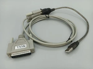 Serial Cable DB9 Female to DB25 Male NULL 6' - with USB to DB9 Adapter - Afbeelding 1 van 2