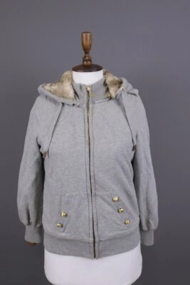 Chaqueta Juicy Couture Los Angeles Gris Imitación Piel Capucha Cremallera Talla M Foto 1 de 4