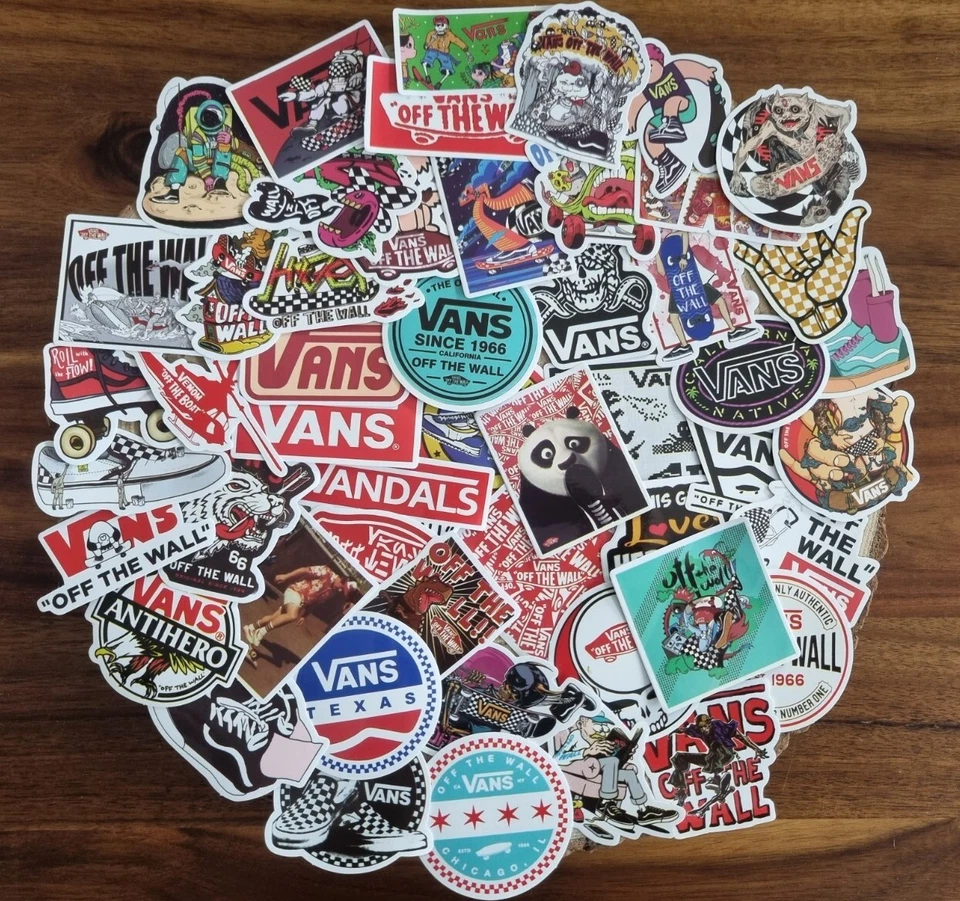 🍀 50 Vans Design bunt Aufkleber Sticker für z.B. Laptop Handy Skateboard Var. B - Bild 1 von 1