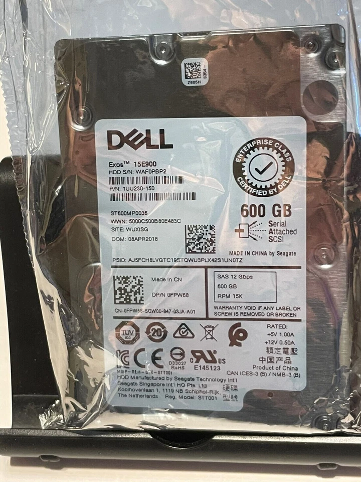 FPW68 ST600MP0036 Dell EXOS 600GB 15K RPM 12Gb/s 2.5" SAS SERVER HDD no Caddy - Image 1 of 2