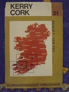 Carte ireland/ Ordnance Survey of ireland , N° 21 kerry cork , Killarney 1969 - Picture 1 of 1