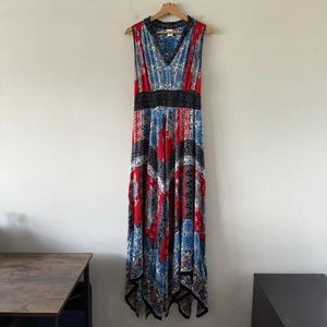 Bila Maxikleid Größe M Taschentuchsaum Boho Gypsy Hippie Fee Festival - Bild 1 von 17