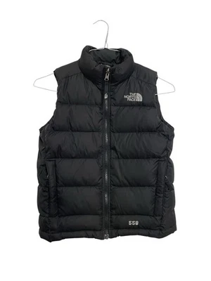 The North Face Black Full-Zip Puffer Down NUPTSE 550 Vest Boys Small 7/8 - Image 1 of 4