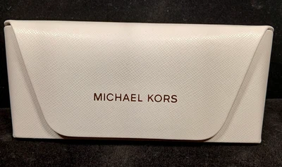 New MICHAEL KORS White Leather Eyeglass Hardshell Case - Image 1 of 4