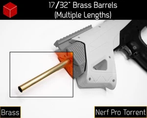 17/32in Brass Barrels (Multiple Lengths) for Nerf Pro Torrent - Picture 1 of 13