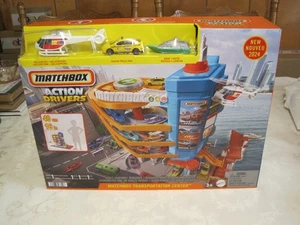 MATCHBOX ACTION DRIVERS TRANSPORTATION CENTER PLAYSET WITH HELICOPTER BOAT TAXI - Picture 1 of 22