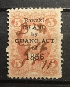GUANO ACT of 1856 On Revenue AGR.5 Rawaki. USED (Bogus?phantom?) - Picture 1 of 2