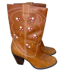 Seychelles Boots Womens Sz 7 Embroidered Leather Heel Cowgirl Festival Western - Picture 1 of 17