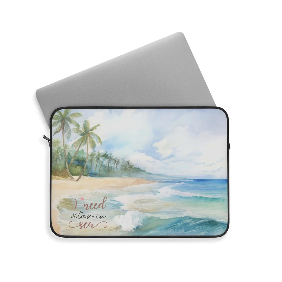 Tropical Beach Vitamin Sea - Funda acolchada para computadora portátil - Estuche para computadora - Regalo tecnológico Foto 1 de 1