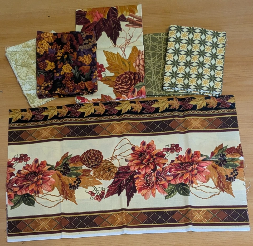 Paquete de cuartos de grasa con temática de cosecha (6) tela de algodón Benartex colección Kansas Foto 1 de 1