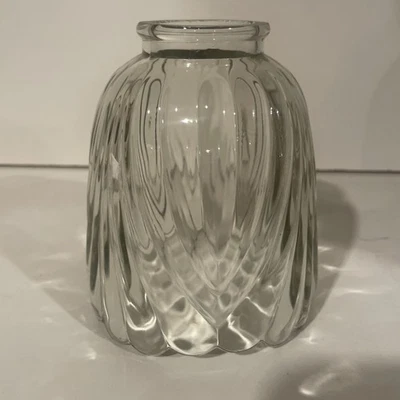 Vtg Tulip Light Shade Clear Ceiling Fan Light Fixture Shade Ribbed Pendant - Image 1 of 4