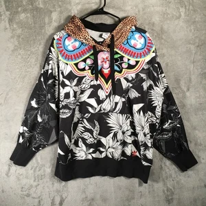 Adidas B&W Multi Colored Floral Embroidered Hoodie Women's Size Large - Picture 1 of 12