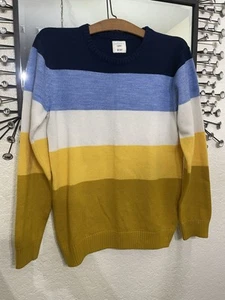Pantaloons Sweater Size 13-14Y Blue Yellow Pullover Boys Girls Youth - Picture 1 of 20