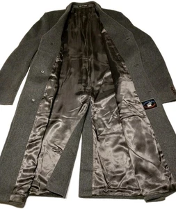 Wool Cashmere Coat Double Breasted Mens Size 42R Luxurious Blend Exquisite Coat - Picture 1 of 12