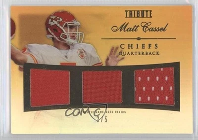 2010 Topps Tribute Triple Relics Gold Rainbow /5 Matt Cassel #TR-MC - Image 1 of 2