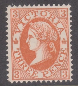 VICTORIA: 1901 Without 'POSTAGE' 3d dull orange, hinged mint SG #378, Cat £15 - Picture 1 of 3