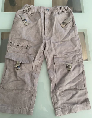Nuevo pantalón bermudas cargo de lino trigo gris talla 6 Foto 1 de 2