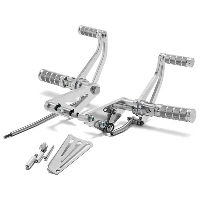 CNC Silver Forward Controls Foot pegs Footrest for Yamaha XVS 1100 V-Star 99-09 - image 1 of 4