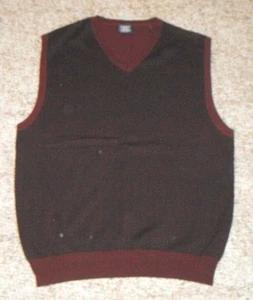 Haggar Collections Vest Men's  XL Sleeveless Burgundy/Wine & Black Golf Vest - Picture 1 of 1