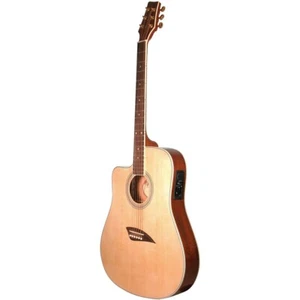 Kona K2LN Left Handed Thin Dreadnought Acoustic Electric Guitar, Natural - Picture 1 of 1