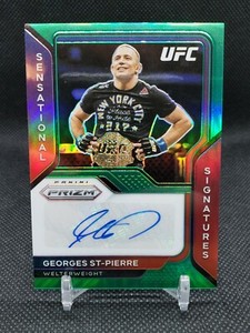 Georges St-Pierre Green Auto 2021 Prizm UFC Debut Sensational Signatures #SS-GSP
