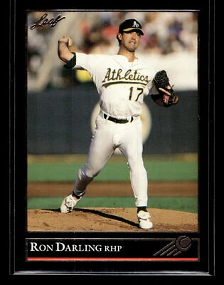 1992 Leaf Baseball #447a Ron Darling Black Gold Oakland Athletics - Image 1 of 2