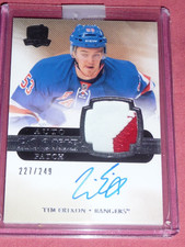 2011-12 The Cup Tim Erixon Auto 2CLR Patch RC 227/249 New York Rangers Rookie