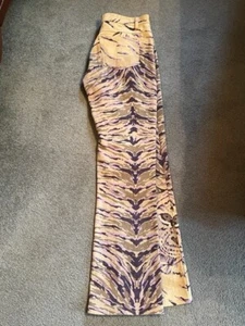 VINTAGE ANGELO MARINI WOMEN'S PANTS ANIMAL PRINT W/METALLIC GOLD THREADING 44 - Picture 1 of 11