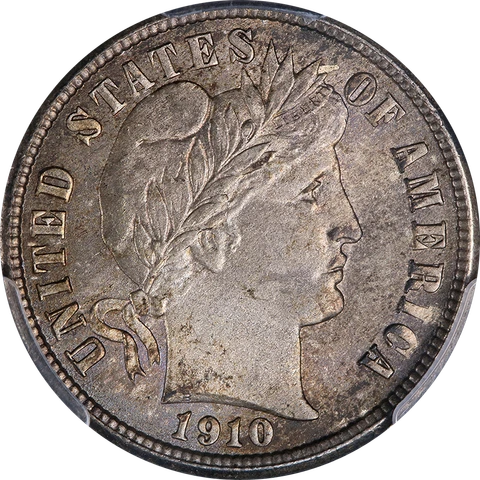 1910 Barber Dime PCGS MS65 Superb Eye Appeal Strong Strike Cover
