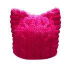 Handmade Knit Pussycat Hat Womens Parade Cap Cat Ears Cute Beanie Gift