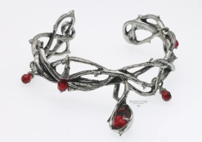 Alchemy Gothic Passion Bracelet A80 Pewter Goth Red Thorn Pretty DISCONTINUED - Imagem 1 de 4