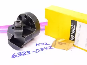 TESTA ALESATRICE INTERCAMBIABILE KENNAMETAL USATA H32 CON 2 PEZZI. INSERTI IN CARBURO NG5 - Foto 1 di 1