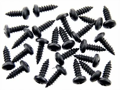 Datsun Black Interior Trim Screws- #8 x 1/2" Long Pan Head- 25 screws- #254 - Image 1 of 4