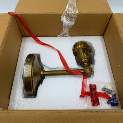 Pottery Barn Clear Glass Hood Sconce ONLY NO SHADE Antique Brass Finish #1752 - Image 1 of 4