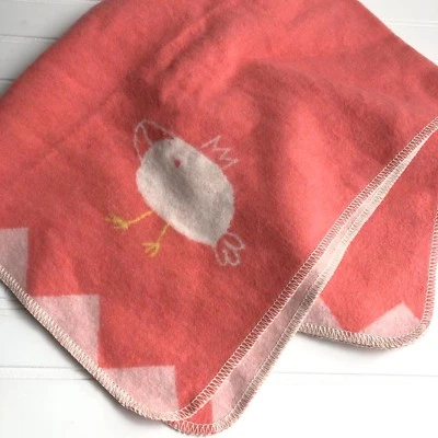 Manta Bebé David Fussenegger Joya Pájaro en Esquina Coral Rosa Austria 27,5 x 35 Foto 1 de 4