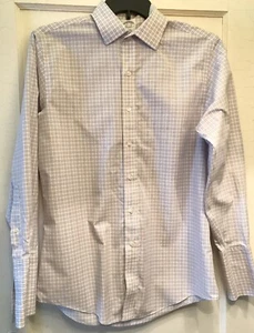 Brooks Brothers 1818 15.5-33 White Multicolor Button Up Plaid French Cuffs Shirt - Picture 1 of 9