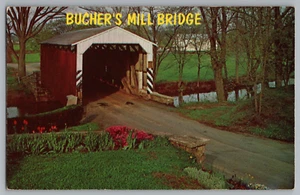 Buchers Mill überdachte Brücke Lancaster County Pennsylvania Postkarte - Bild 1 von 2