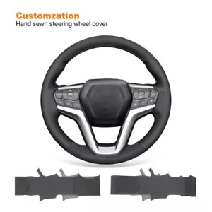 Custom Suede Real Leather car Steering Wheel Cover for Isuzu D-MAX 2021-2022 - Picture 1 of 11