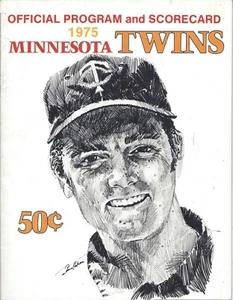 1975 baseball program New York Yankees Minnesota Twins Bert Blyleven - Picture 1 of 3